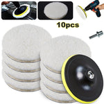 10Pcs 6 Inch Car Polishing Pads Set Wool Buffing Sponge Pads Kit for Car Cleaning Waxing