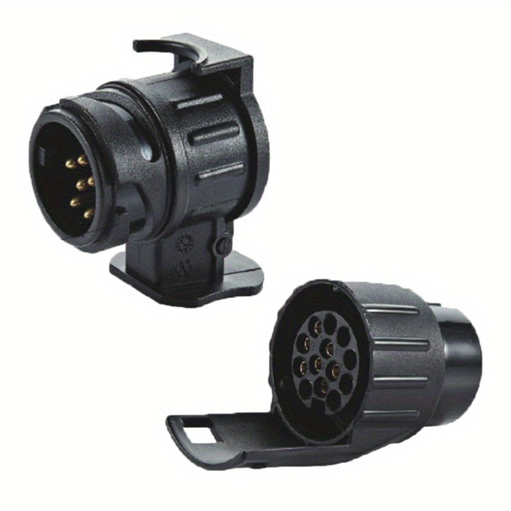 2Pcs 13 Pin to 7 Pin Trailer Adapter Caravan Truck Towbar Car Plug Adapter 12V EU Socket Converter