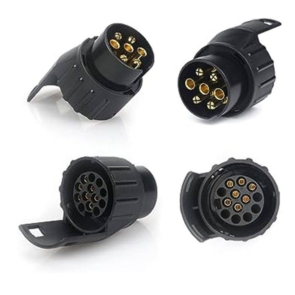 2Pcs 13 Pin to 7 Pin Trailer Adapter Caravan Truck Towbar Car Plug Adapter 12V EU Socket Converter