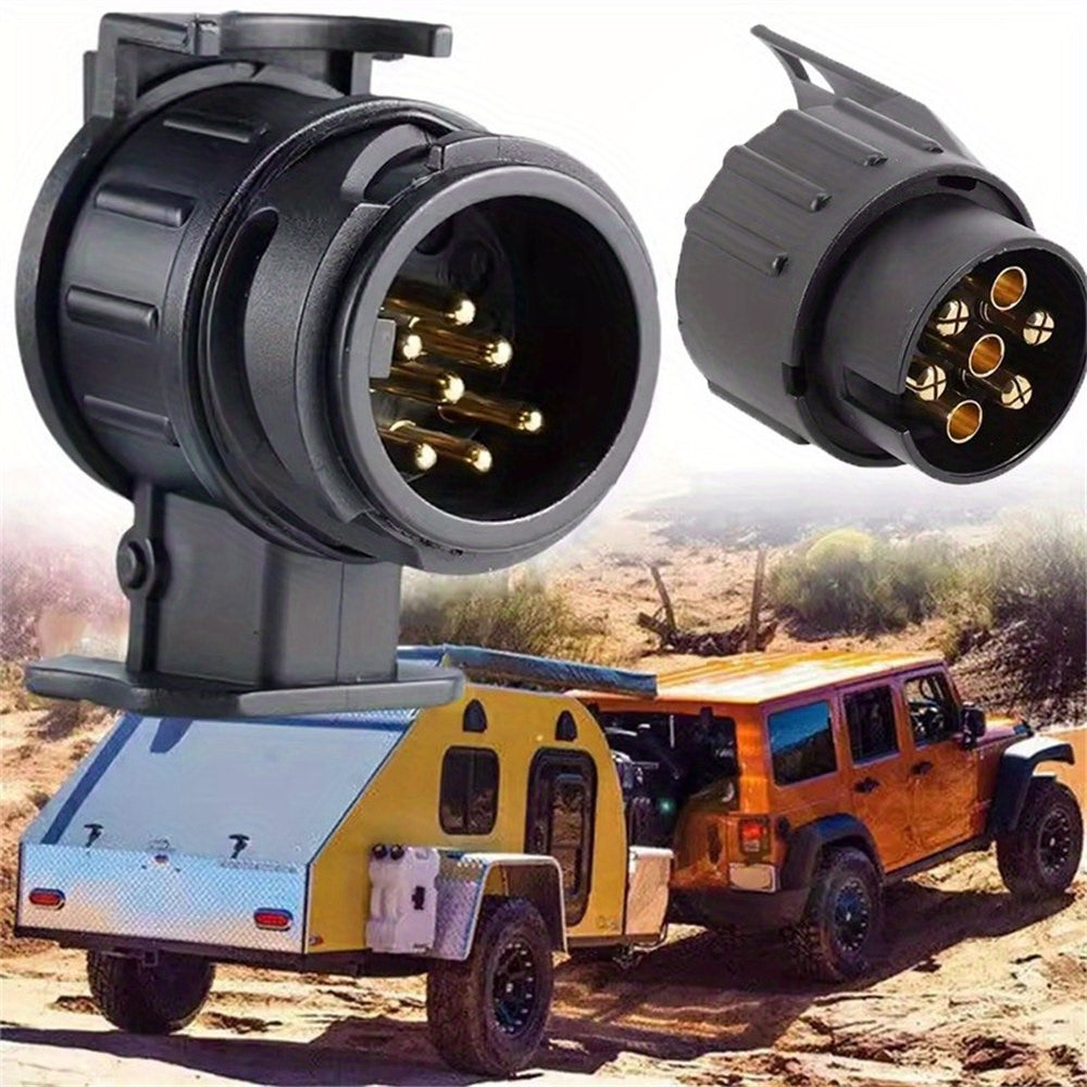 2Pcs 13 Pin to 7 Pin Trailer Adapter Caravan Truck Towbar Car Plug Adapter 12V EU Socket Converter