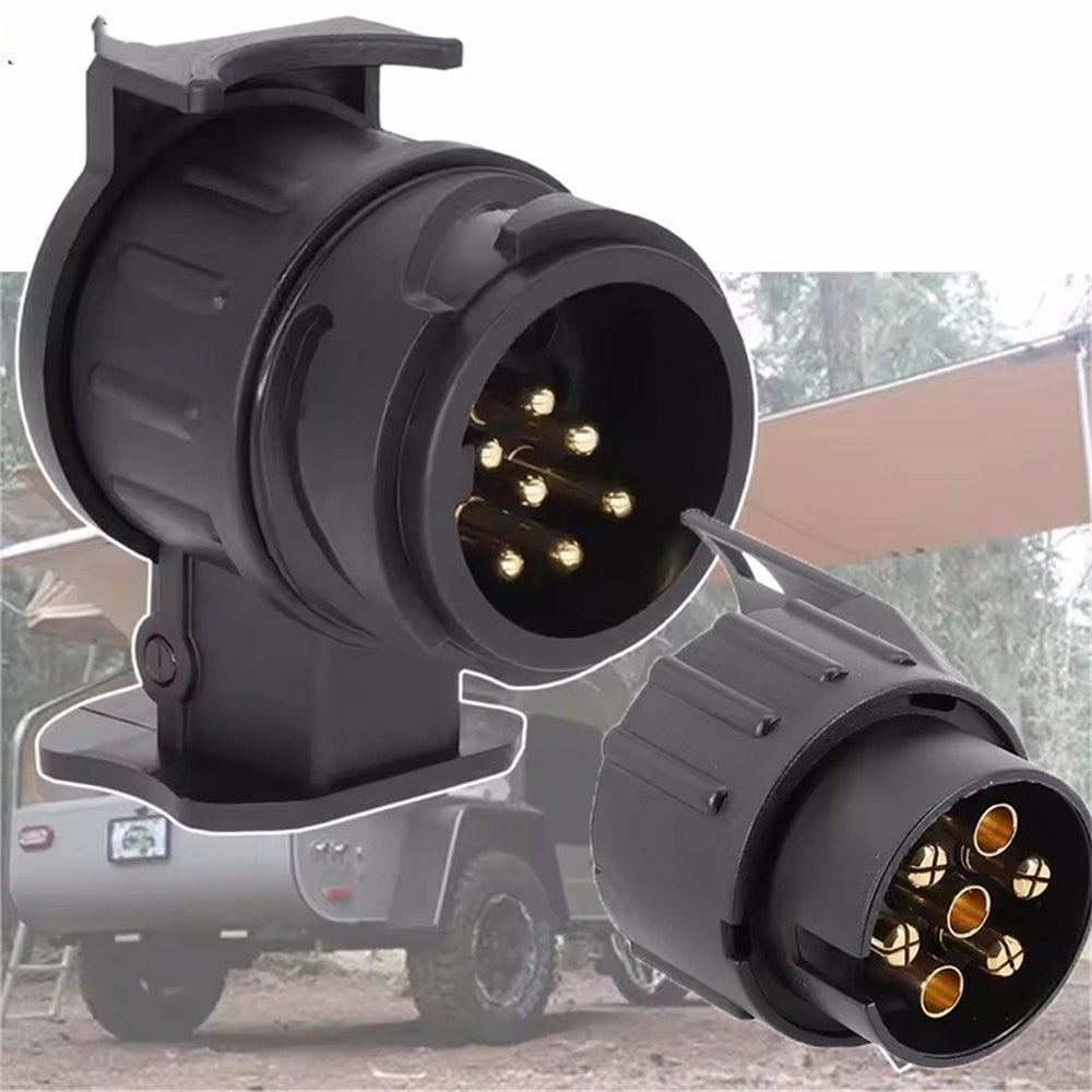 2Pcs 13 Pin to 7 Pin Trailer Adapter Caravan Truck Towbar Car Plug Adapter 12V EU Socket Converter