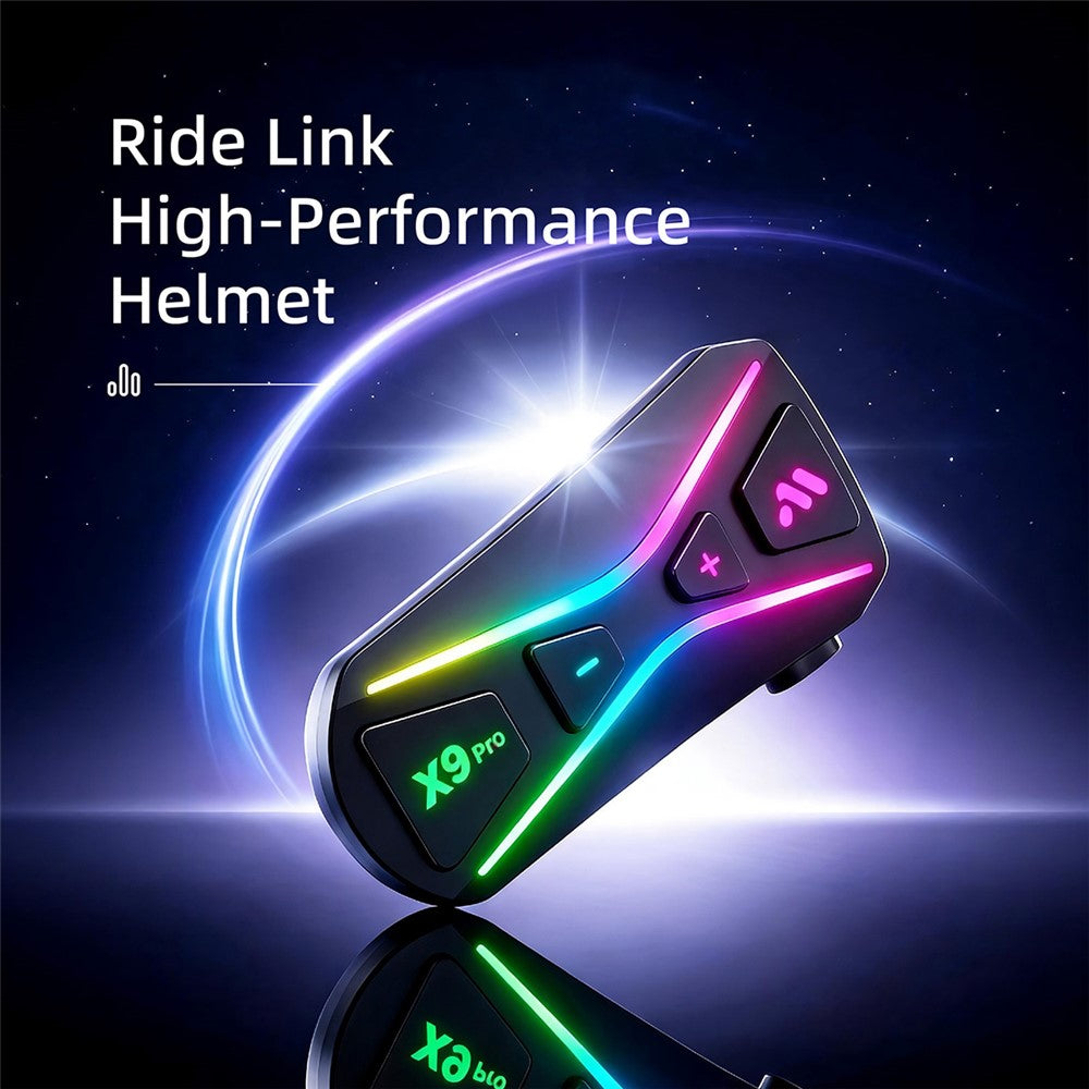 X9 Pro IPX6 Waterproof Helmet Bluetooth-compatible Earphones Wireless Motorcycle Riding Intercom Headset with Hard Mic