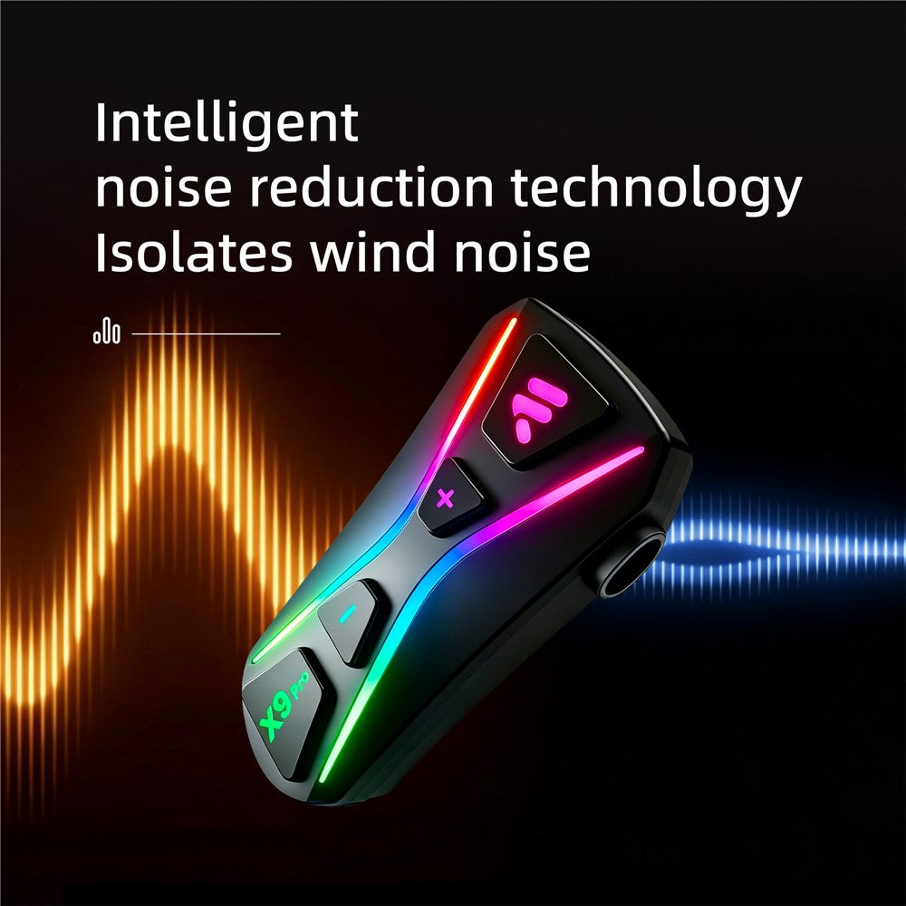 X9 Pro IPX6 Waterproof Helmet Bluetooth-compatible Earphones Wireless Motorcycle Riding Intercom Headset with Hard Mic