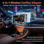 4223M 4-i-1 trådløs CarPlay Android Auto-adapter Spejling Airplay Miracast til biler med kablet CarPlay