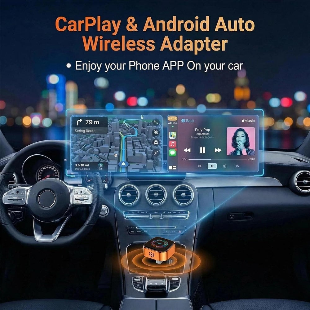 4223M 4-i-1 trådløs CarPlay Android Auto-adapter Spejling Airplay Miracast til biler med kablet CarPlay