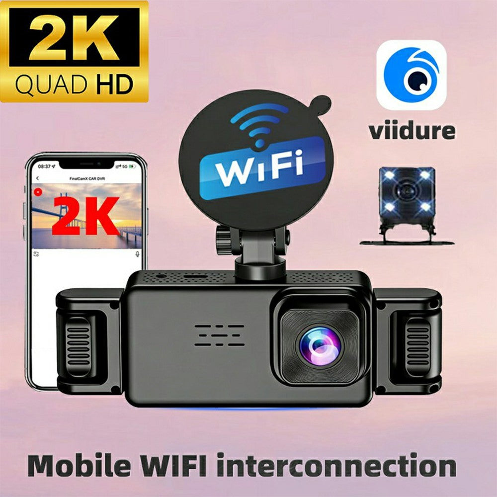A52 5-Channel 2K WiFi Dash Cam 360 Degree Panoramic Car Driving Recorder