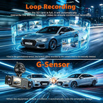 A52 5-Channel 2K WiFi Dash Cam 360 Degree Panoramic Car Driving Recorder