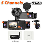 A52 5-Channel 2K WiFi Dash Cam 360 Degree Panoramic Car Driving Recorder