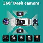 A52 5-Channel 2K WiFi Dash Cam 360 Degree Panoramic Car Driving Recorder