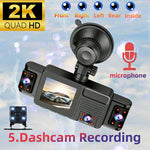 A52 5-Channel 2K WiFi Dash Cam 360 Degree Panoramic Car Driving Recorder