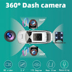 A35 4 Channel Dash Cam 1080P Full HD WiFi Car DVR with Front Left Right Rear Viewing