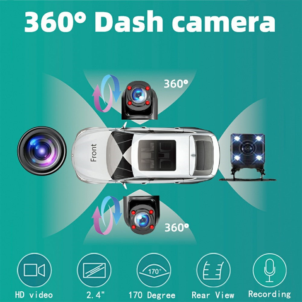 A35 4 Channel Dash Cam 1080P Full HD WiFi Car DVR with Front Left Right Rear Viewing