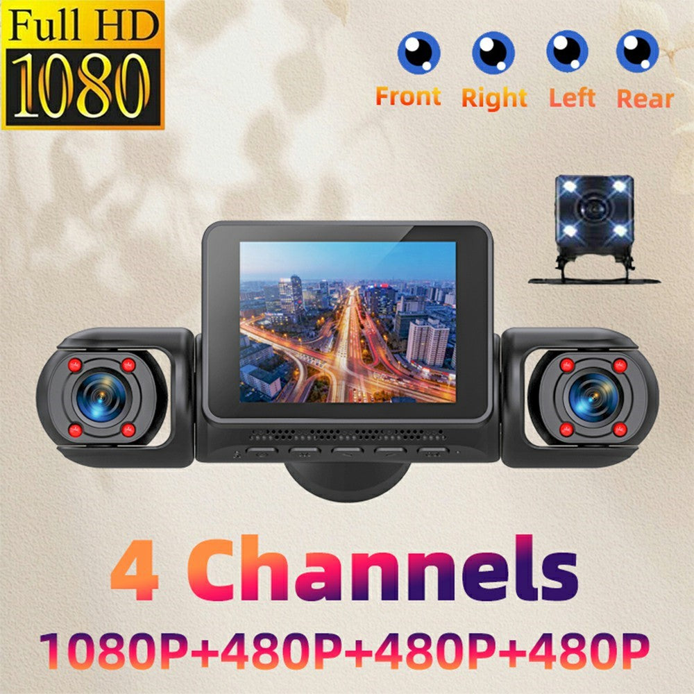 A35 4 Channel Dash Cam 1080P Full HD WiFi Car DVR with Front Left Right Rear Viewing