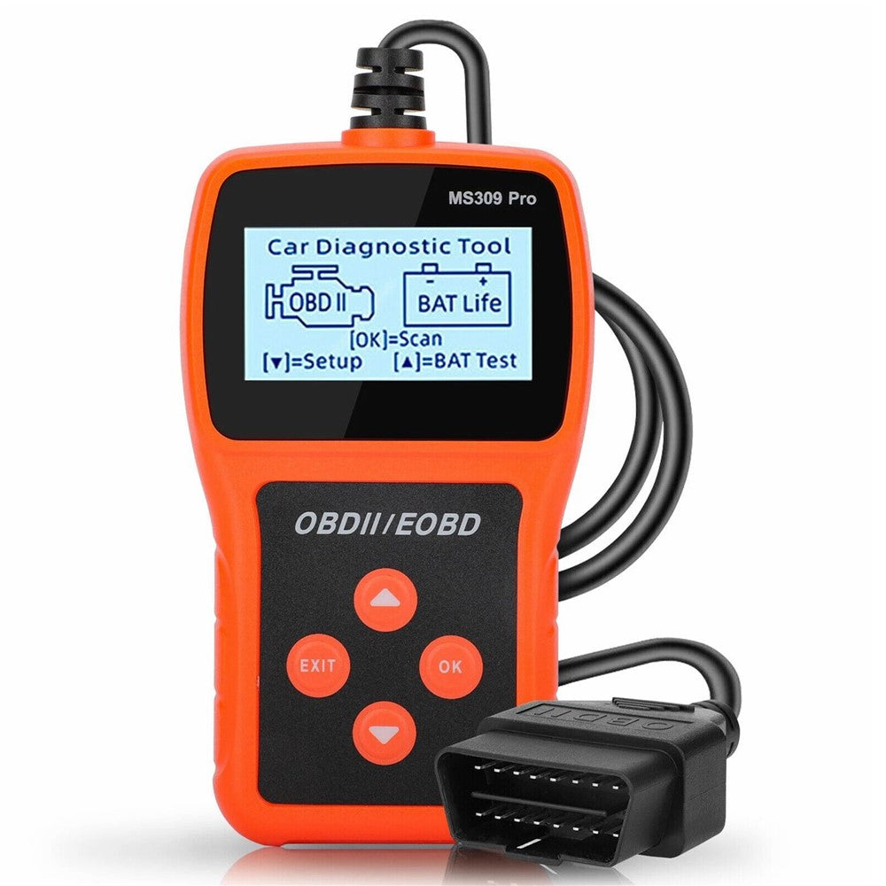 MS309 PRO OBD2 Scanner Car Diagnostic Tool Battery Tester Code Reader for 12V Gasoline Vehicles