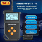 MS812 OBD2 Scanner for Fiesta II 2006-2014 Car Diagnostic Tool Battery Tester Code Reader with 7 OBD II Modes