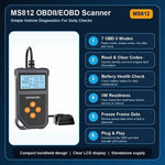 MS812 OBD2 Scanner for Fiesta II 2006-2014 Car Diagnostic Tool Battery Tester Code Reader with 7 OBD II Modes
