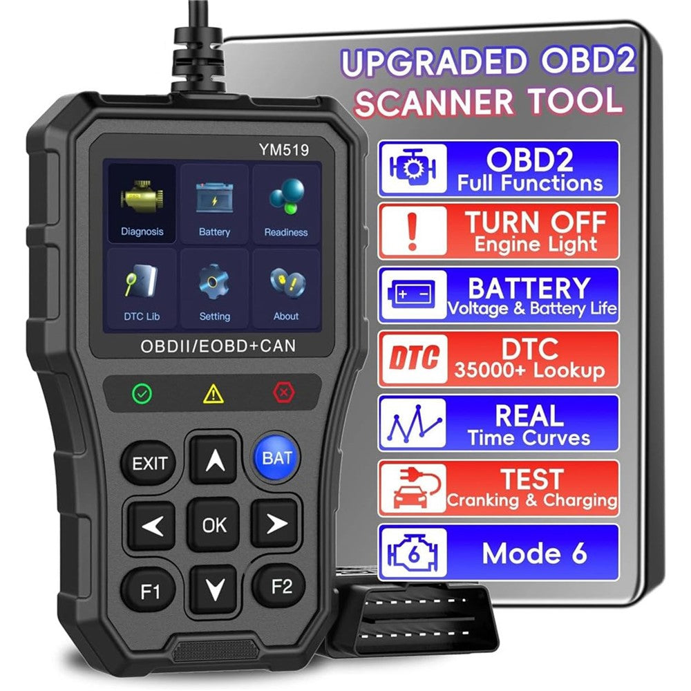 YM519 OBD2 Code Reader Car Engine Diagnostic Tool Full OBDII Scanner Support 13 Languages