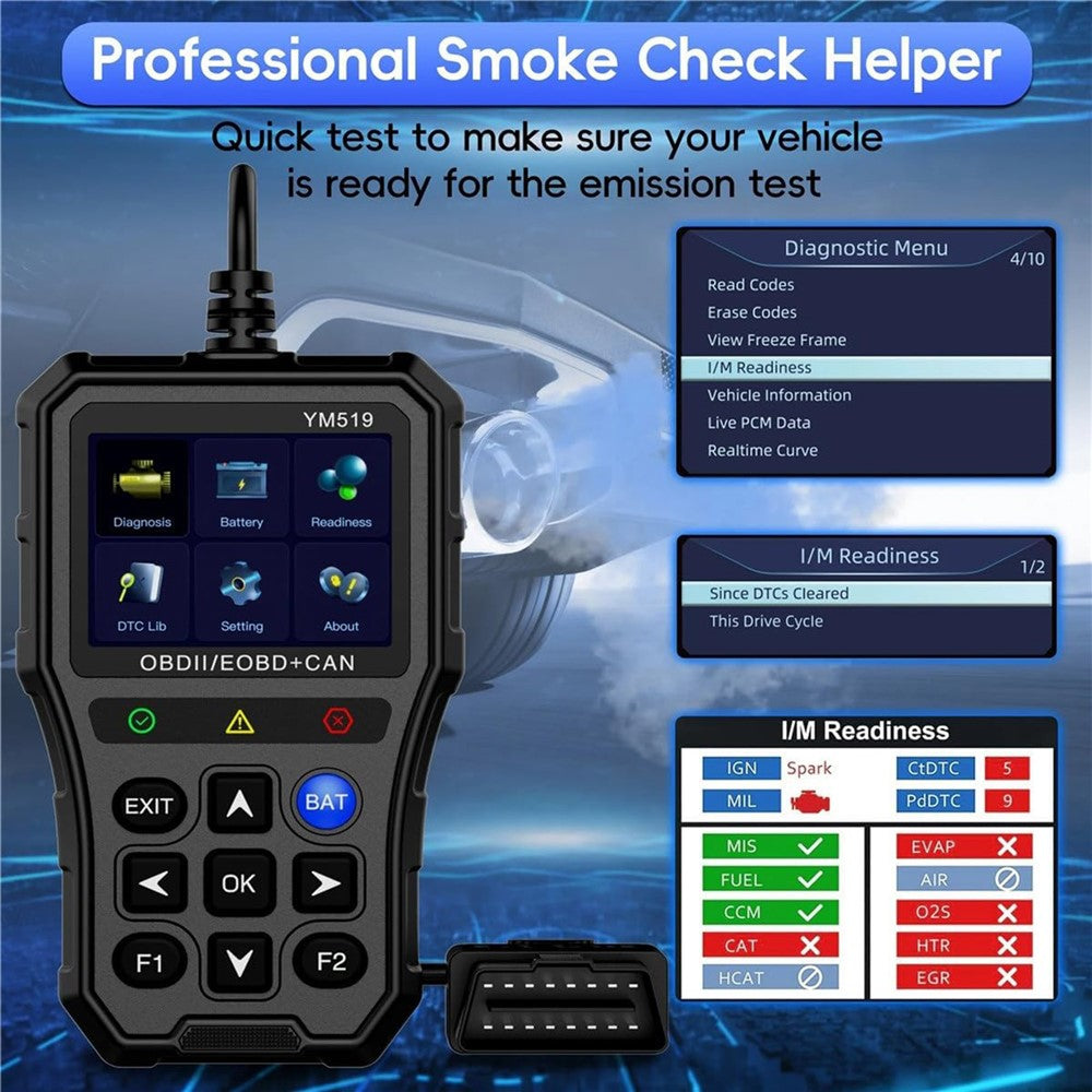 YM519 OBD2 Code Reader Car Engine Diagnostic Tool Full OBDII Scanner Support 13 Languages