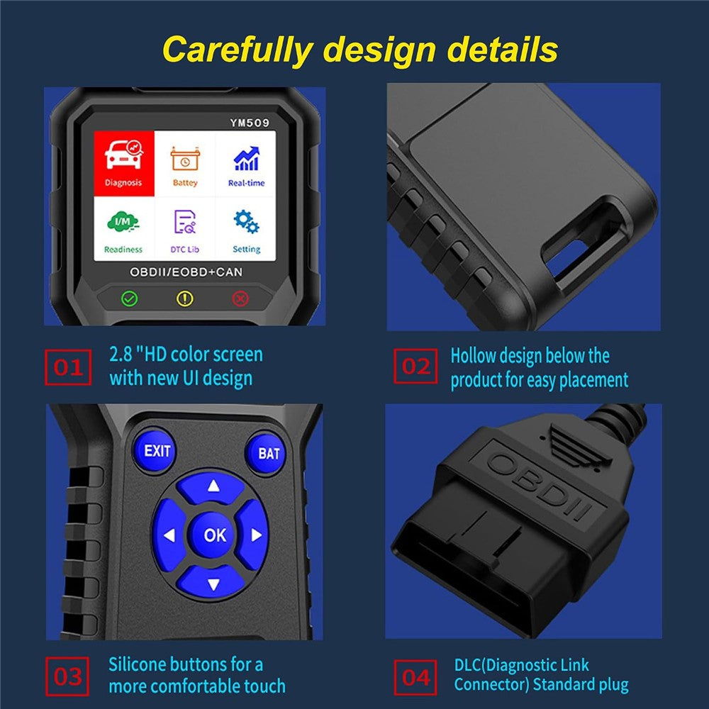 YM509 OBD2 Scanner Car Diagnostic Code Reader CAN OBDII / EOBD Professional Auto Tool