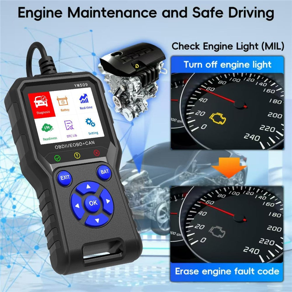 YM509 OBD2 Scanner Car Diagnostic Code Reader CAN OBDII / EOBD Professional Auto Tool