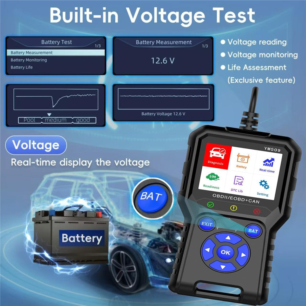 YM509 OBD2 Scanner Car Diagnostic Code Reader CAN OBDII / EOBD Professional Auto Tool