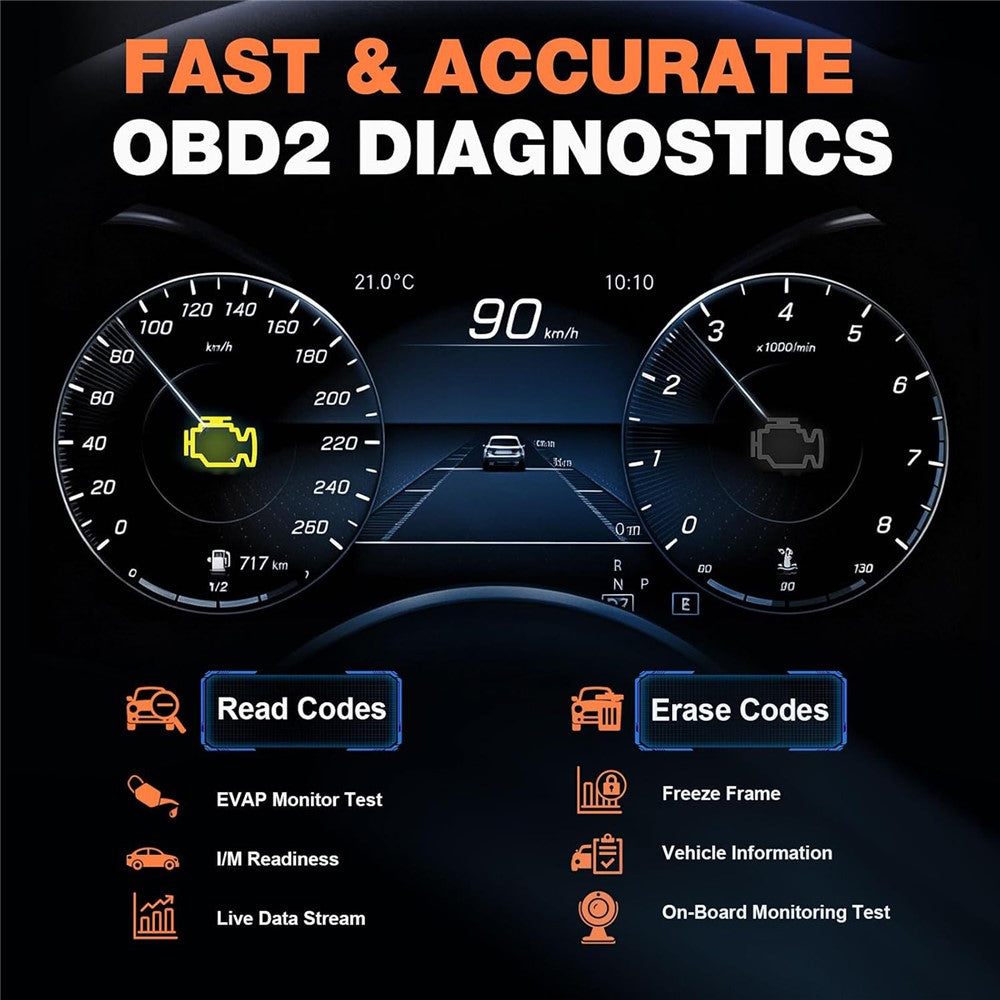 BT529 Bluetooth-compatible Car Battery Tester 2.8 inch IPS Screen OBDII Code Scanner