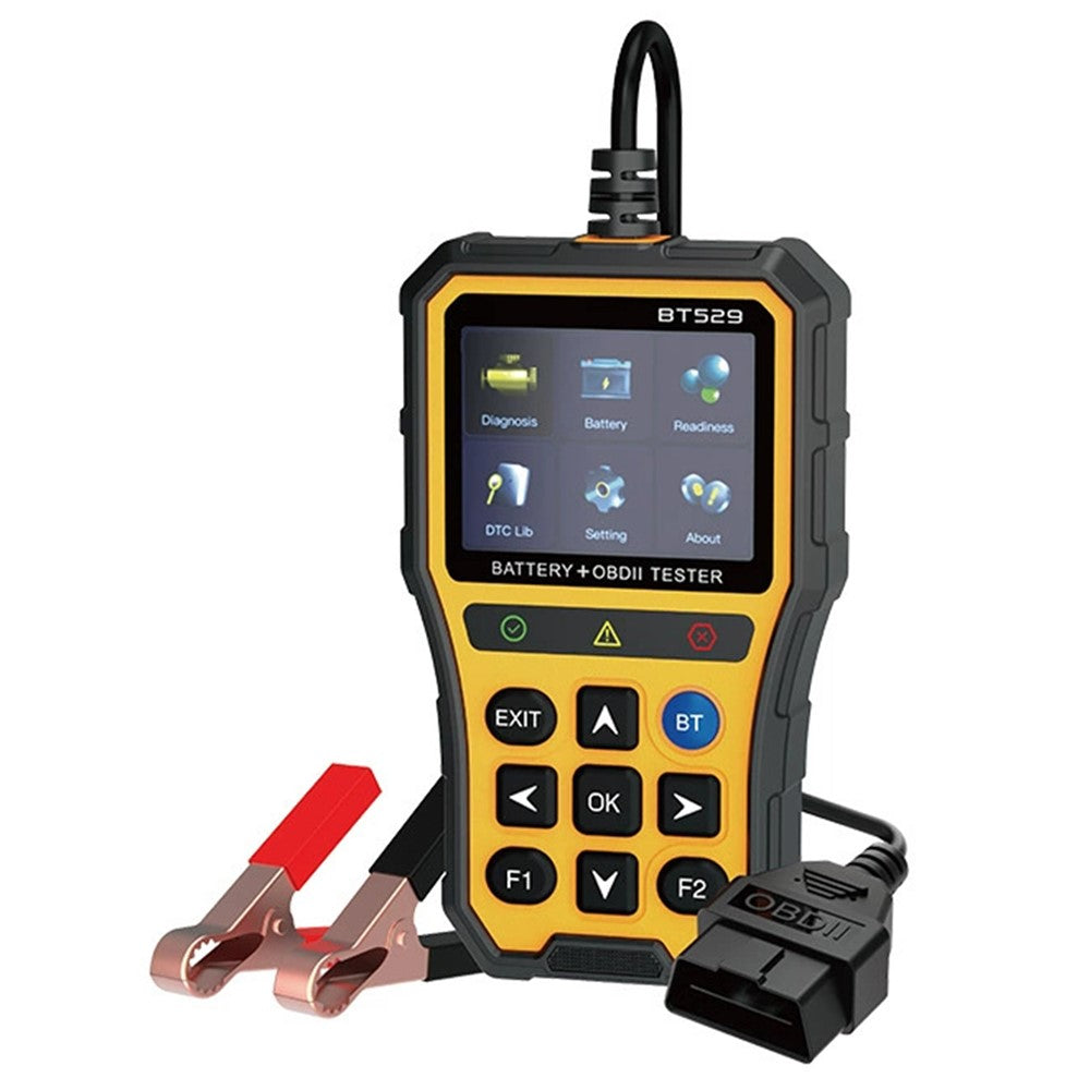 BT529 Bluetooth-compatible Car Battery Tester 2.8 inch IPS Screen OBDII Code Scanner