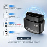 B26 Bluetooth-compatible 5.1 OBD2 Car Diagnostic Scanner ELM327 Engine Code Reader