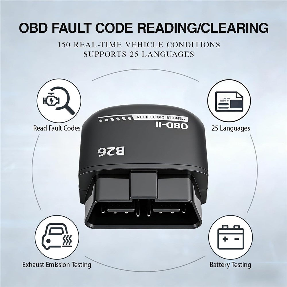 B26 Bluetooth-compatible 5.1 OBD2 Car Diagnostic Scanner ELM327 Engine Code Reader