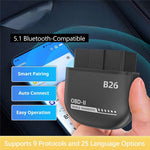 B26 Bluetooth-compatible 5.1 OBD2 Car Diagnostic Scanner ELM327 Engine Code Reader