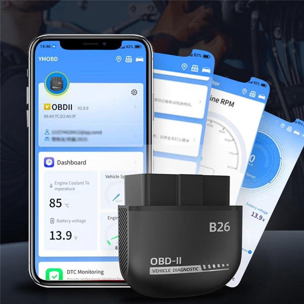 B26 Bluetooth-compatible 5.1 OBD2 Car Diagnostic Scanner ELM327 Engine Code Reader
