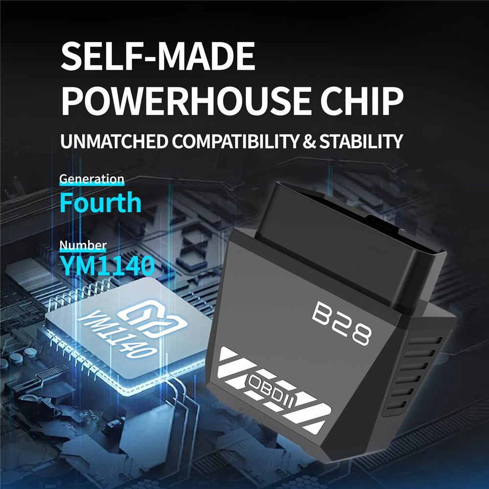 B28 OBD2 Scanner ELM327 Bluetooth-compatible 5.1 Car Engine Diagnostic Code Reader