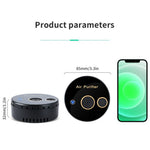 USB Powered Plasma Negative Ion Air Purifier 360-Degree Purification 5W Low Noise for Car Bathroom Kitchen