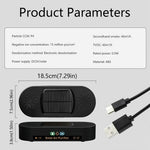 Solar Car Air Purifier 15 Million Negative Ions 0.5W USB Powered Odor Remover for Vehicle