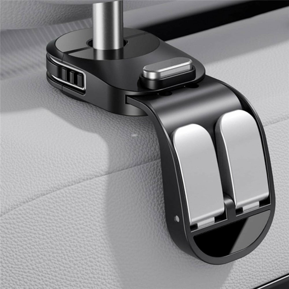 Dual Hook Car Headrest Hanger Organizer 25kg Load Capacity Foldable Hanging Storage Rack for Vehicle Seat Back