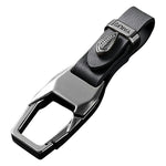 YALIS Zinc Alloy Leather Key Chain with Carabiner Clip Anti-Loss Keyring for Car Keys Bag Attachment
