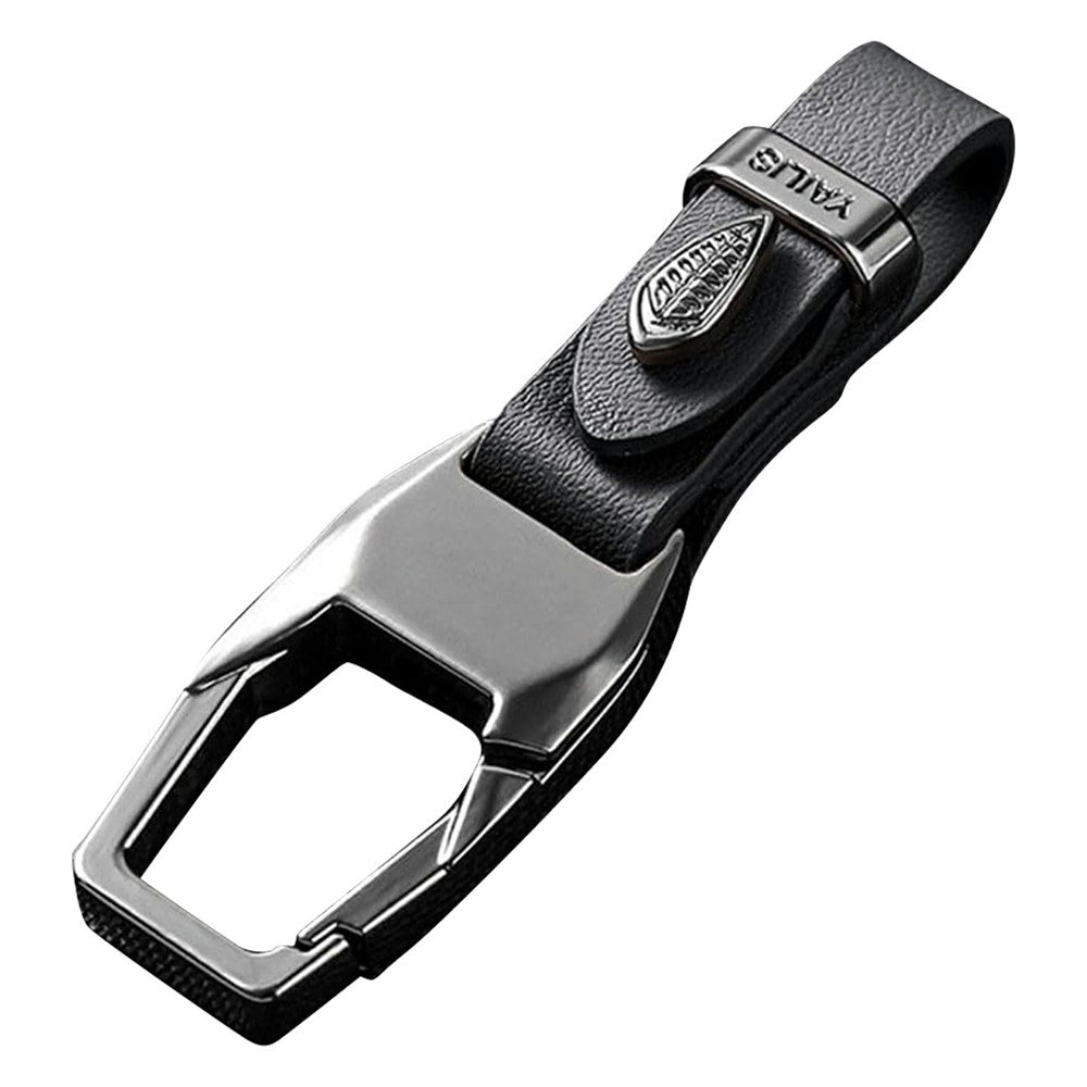 YALIS Zinc Alloy Leather Key Chain with Carabiner Clip Anti-Loss Keyring for Car Keys Bag Attachment