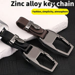 YALIS Zinc Alloy Leather Key Chain with Carabiner Clip Anti-Loss Keyring for Car Keys Bag Attachment