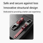 YALIS Zinc Alloy Leather Key Chain with Carabiner Clip Anti-Loss Keyring for Car Keys Bag Attachment
