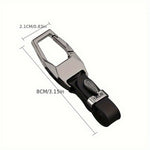 YALIS Zinc Alloy Leather Key Chain with Carabiner Clip Anti-Loss Keyring for Car Keys Bag Attachment