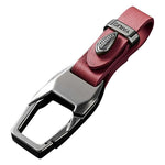 YALIS Zinc Alloy Leather Key Chain with Carabiner Clip Anti-Loss Keyring for Car Keys Bag Attachment