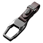 YALIS Zinc Alloy Leather Key Chain with Carabiner Clip Anti-Loss Keyring for Car Keys Bag Attachment
