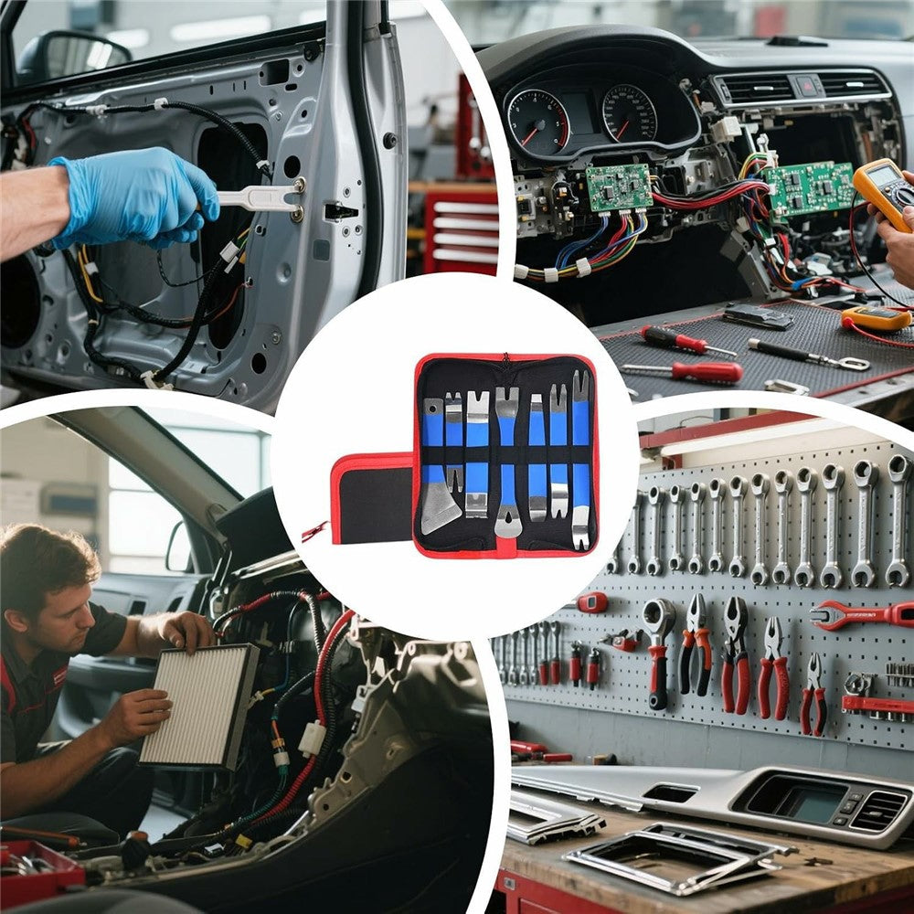 7Pcs Stainless Steel Car Pry Bar Tool Set Multi-Size Trim Removal Pry Bars for Car Door Panel Dashboard Removal