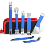 7Pcs Stainless Steel Car Pry Bar Tool Set Multi-Size Trim Removal Pry Bars for Car Door Panel Dashboard Removal