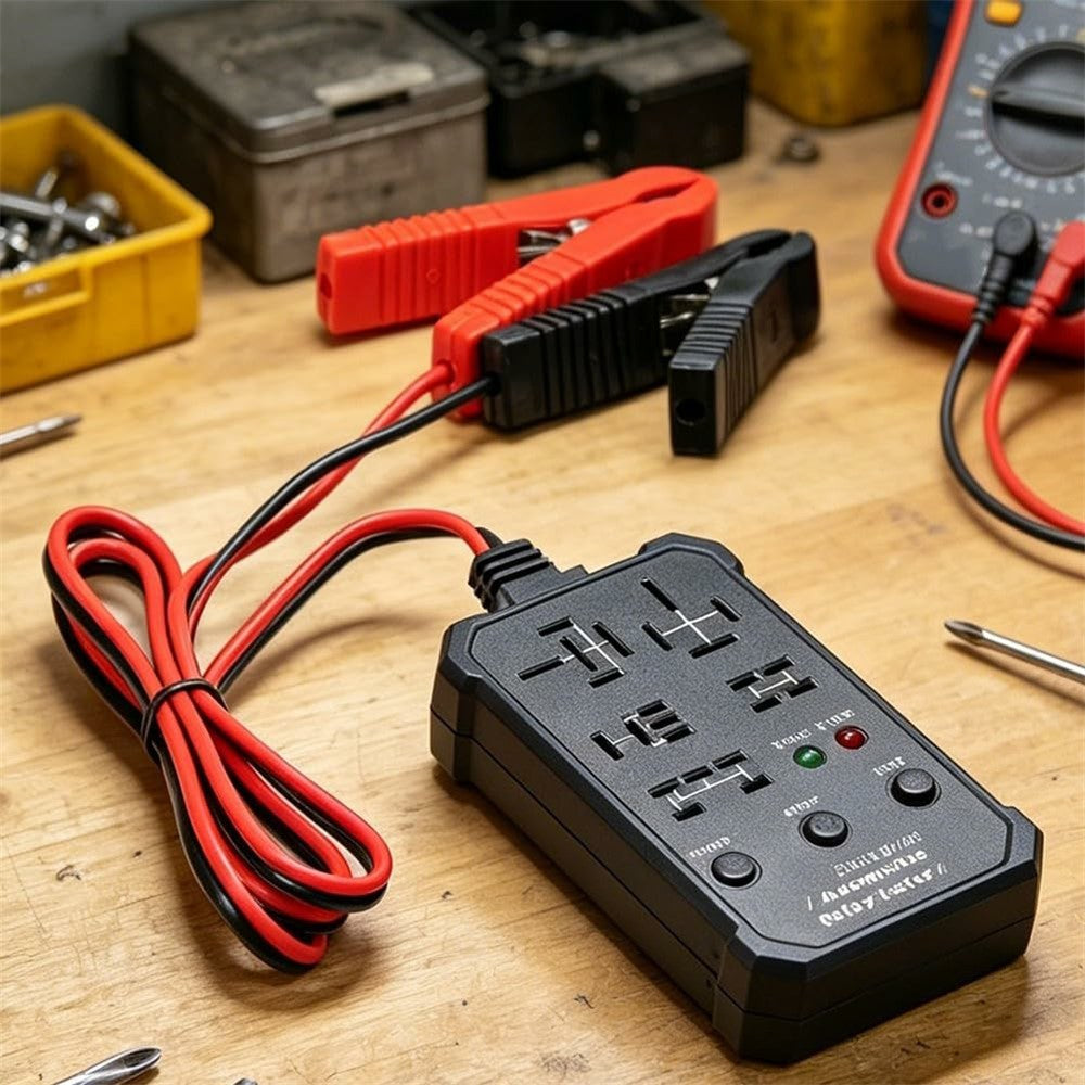 Automotive Relay Tester 12V / 24V Dual Voltage Diagnostic Tool 5-Position Multi-Function Relay Detector for Vehicle Repair