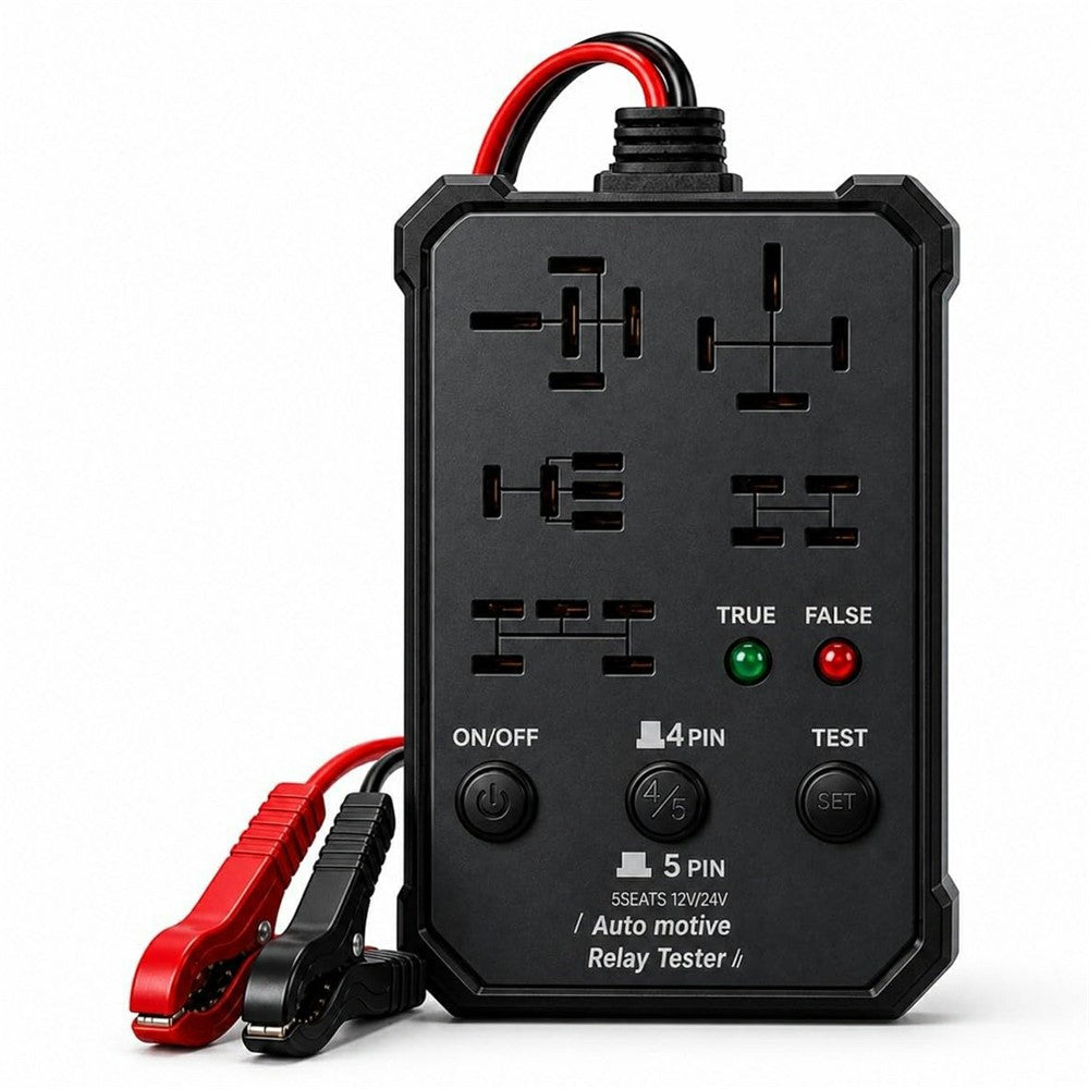Automotive Relay Tester 12V / 24V Dual Voltage Diagnostic Tool 5-Position Multi-Function Relay Detector for Vehicle Repair