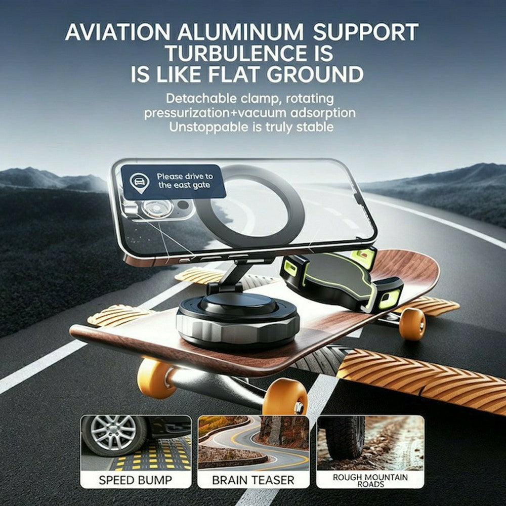 Magnetic Car Phone Holder 360 Degree Rotation Foldable Vacuum Suction Cup Dashboard Stand for Car Navigation