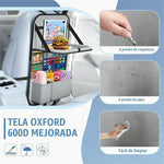 Car Back Seat Organizer with Foldable Tray 600D Oxford Fabric Waterproof Multi-Pocket Storage Bag for Car Travel