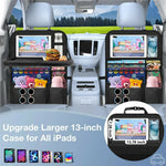 Car Back Seat Organizer with Foldable Tray 600D Oxford Fabric Waterproof Multi-Pocket Storage Bag for Car Travel