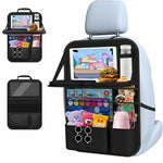 Car Back Seat Organizer with Foldable Tray 600D Oxford Fabric Waterproof Multi-Pocket Storage Bag for Car Travel